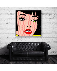 Vintage woman face pop art retro