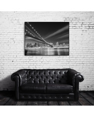 Puente de Brooklyn de noche, Nueva York, USA