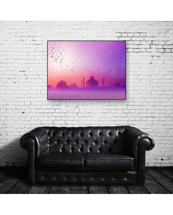 Puesta de sol en el Taj Mahal,  India