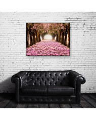 El tunel romántico de flores rosas