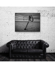 Faro en la playa de Talacre, Gales, UK