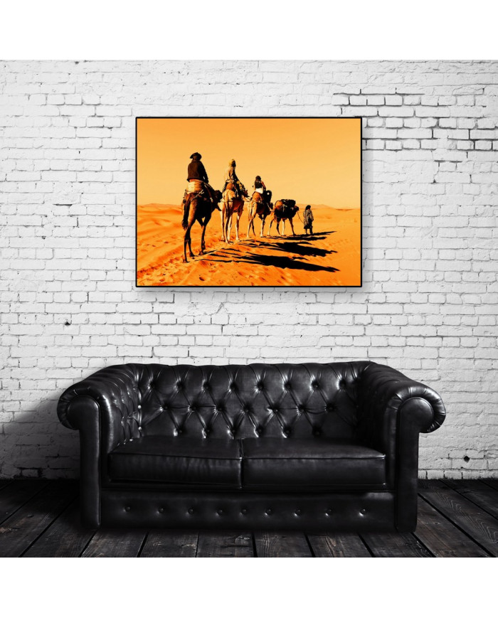 Carabana de camellos, desierto Sahara, Marruecos