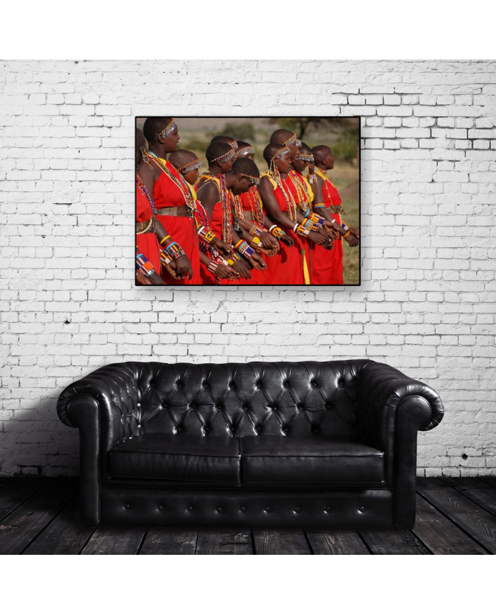 Massai con vestidos tradicionales, Kenya