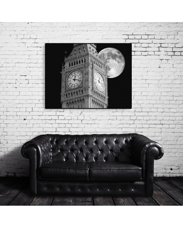 Big Ben con luna llena, Londres, UK