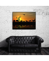 Siluetas de animales en el Parque Nacional de Moremi y Chobe, Botswana