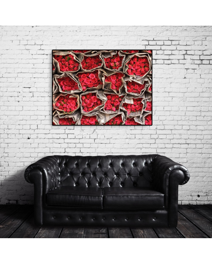 Ramo de rosas en un mercado en Guanzu, China