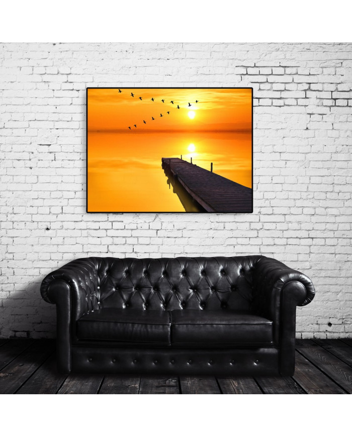 Pájaros sobre el pier