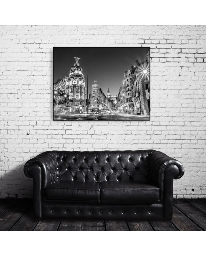 Vista de la calle de Gran via, Madrid, España