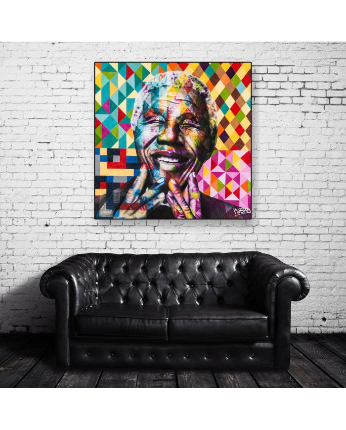 Nelson Mandela según mural de Eduardo Kobra