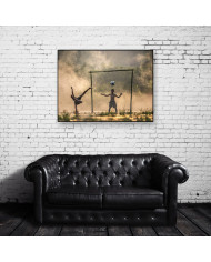 Niños jungando a fútbol, Camboya