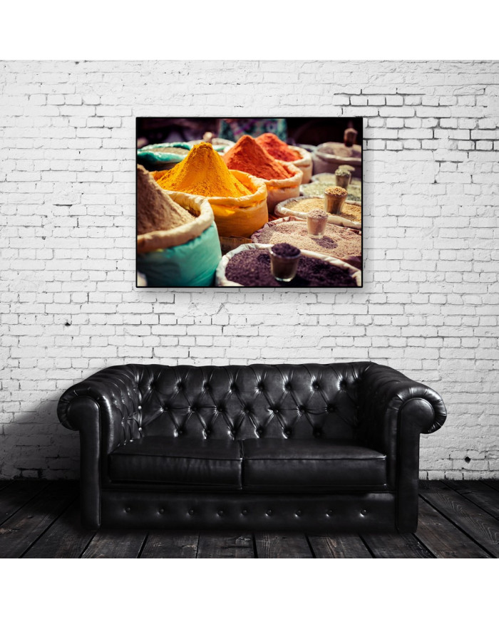 Mercado local con especias, India