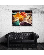 Mercado local con especias, India