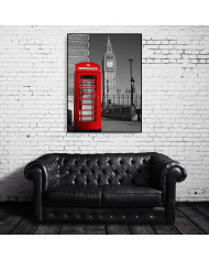 Cabina de teléfonos cerca del Palacio de Westminster, Londres, UK