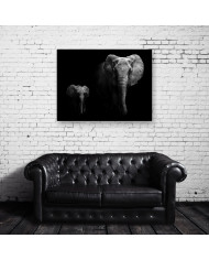 Retrato de un elefante con su cría,Parque Nacional Serengu