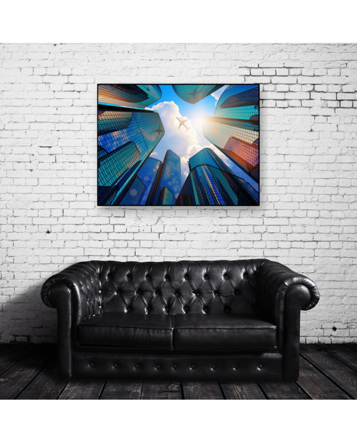 Rascacielos de Nueva York al paso de un avión, USA