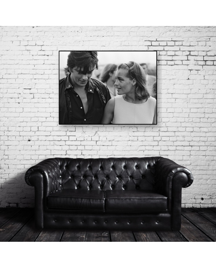 Alain Delon con Romy Schneider, rodaje de La Piscine de Jacques Deray, 1968