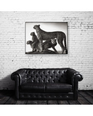 Familia de cheetas en el parque Masai Mara, Tanzania