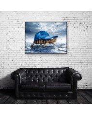 Tortuga bajo la lluvia