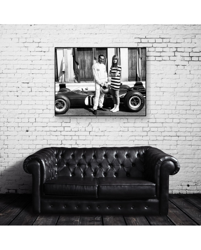 Françoise Hardy con el campeón mundial de Formula 1 Jack Brabham, 1966