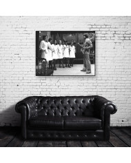 Yves Saint Laurent con sus modelos, 1970