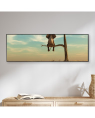 Elefante meditando en un paisaje surrealista