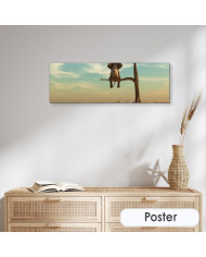 Elefante meditando en un paisaje surrealista