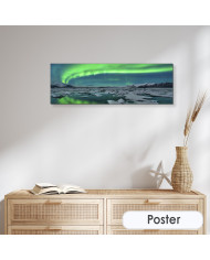 Vista panorámica, Arbola boreal en lago Jokulsarlon, Islandia