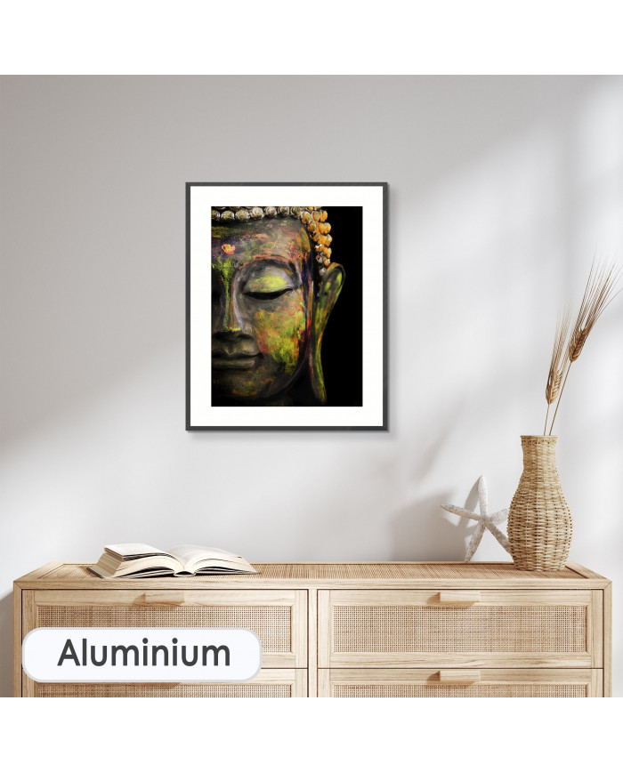 Retrato policromado de Budha