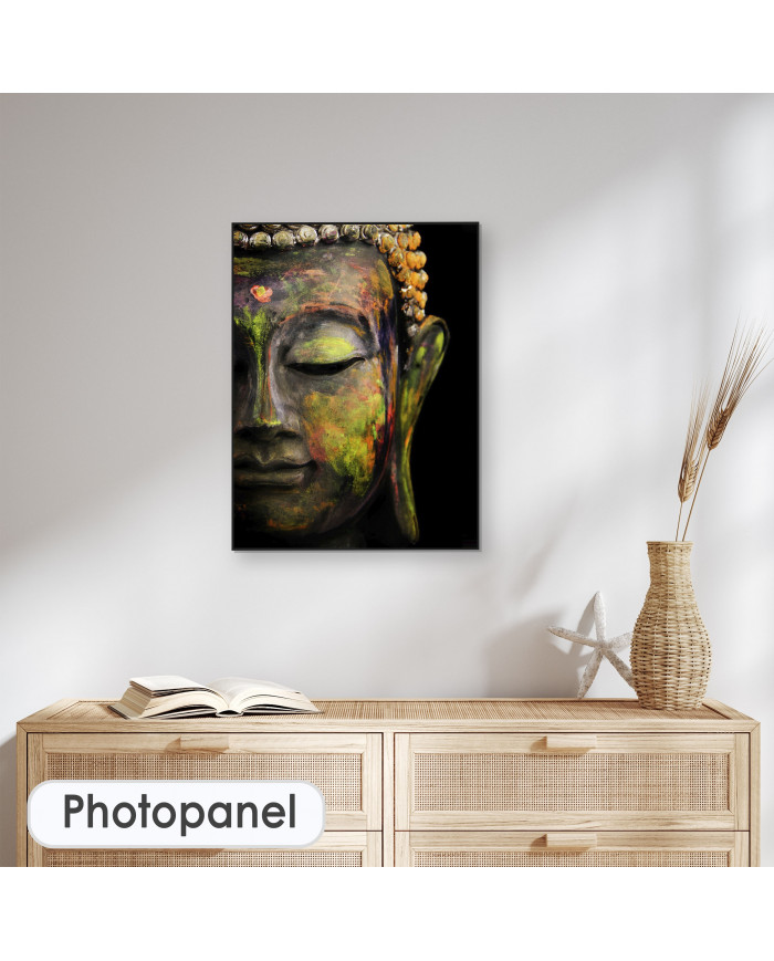 Retrato policromado de Budha