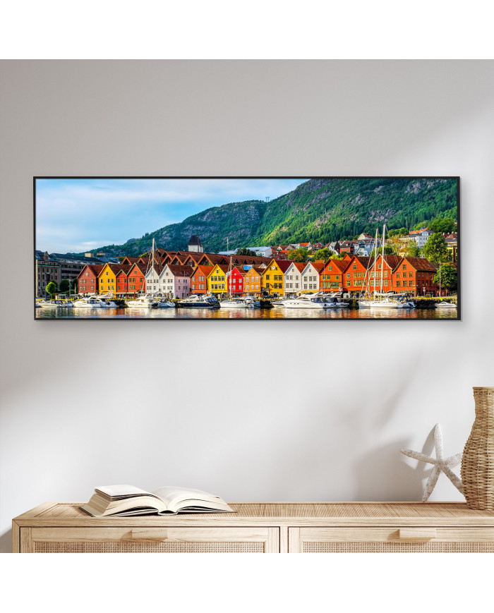 Vista de las casas tradicionales del muelle de Bryggen en Bergen, Noruega