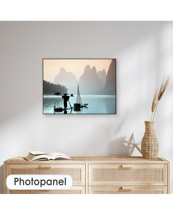 Pescador chino con un cormorán, China