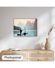 Pescador chino con un cormorán, China