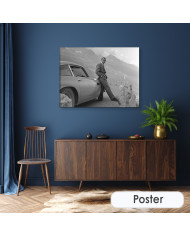 James Bond en los Alpes con el Aston Martin DB5