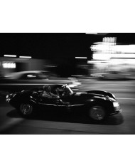 Steve McQueen driving on Sunset Strip, 1963