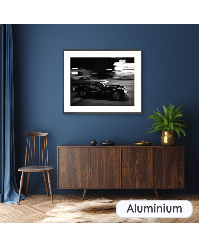 Steve McQueen driving on Sunset Strip, 1963