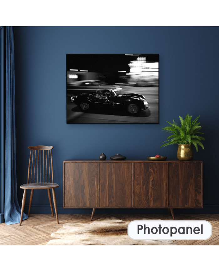 Steve McQueen driving on Sunset Strip, 1963