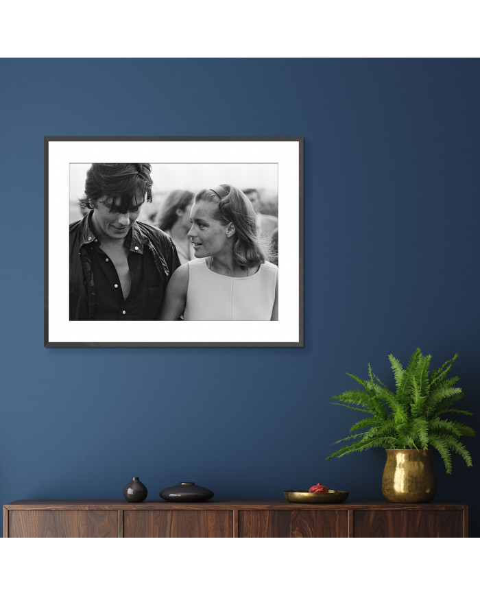 Alain Delon con Romy Schneider, rodaje de "La Piscine" de Jacques Deray,  1968