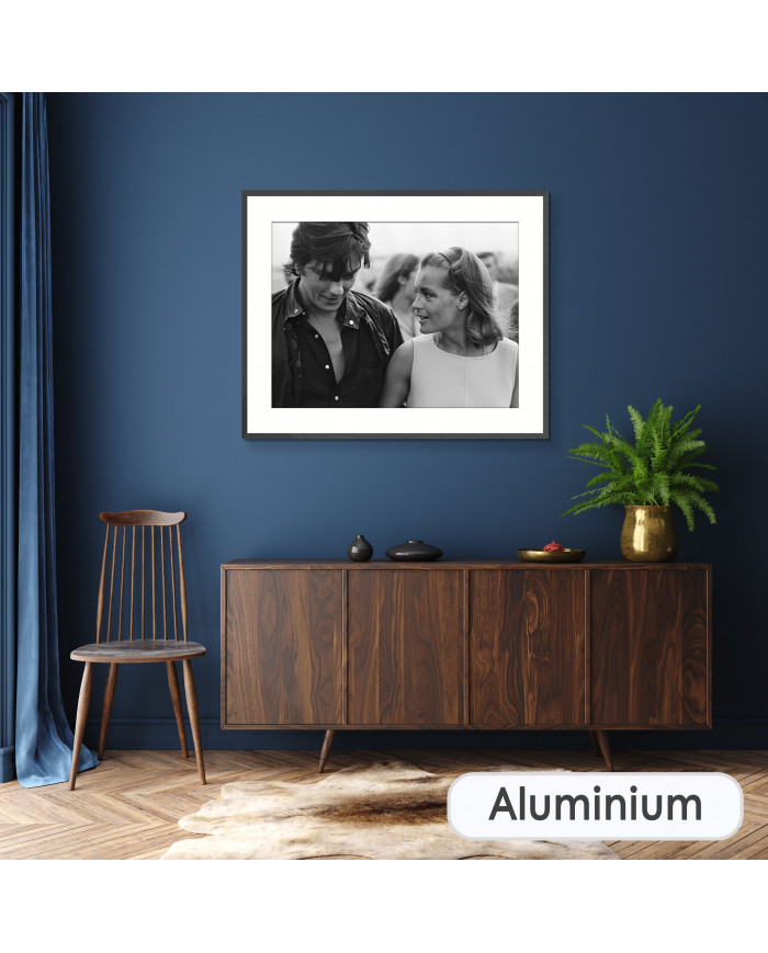 Alain Delon con Romy Schneider, rodaje de "La Piscine" de Jacques Deray,  1968