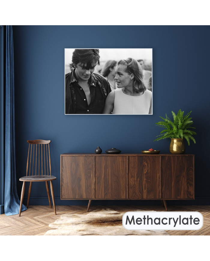 Alain Delon con Romy Schneider, rodaje de "La Piscine" de Jacques Deray,  1968