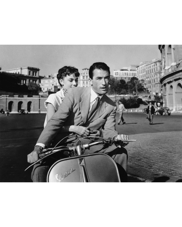 Gregory Peck y Audrey Hepburn en "Vacaciones en Roma", 1953