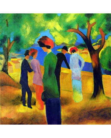 August Macke, Mujer con chaqueta verde August Macke, Mujer con chaqueta verde