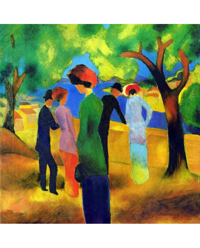 August Macke, Mujer con chaqueta verde