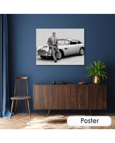 James Bond con su Aston Martin en Spectre 007, 2015 James Bond con su Aston Martin en Spectre 007, 2015