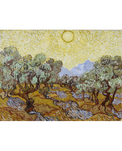 Vincent van Gogh, Olive Trees with yellow sky and sun, 1889 Vincent van Gogh, Olive Trees with yellow sky and sun, 1889
