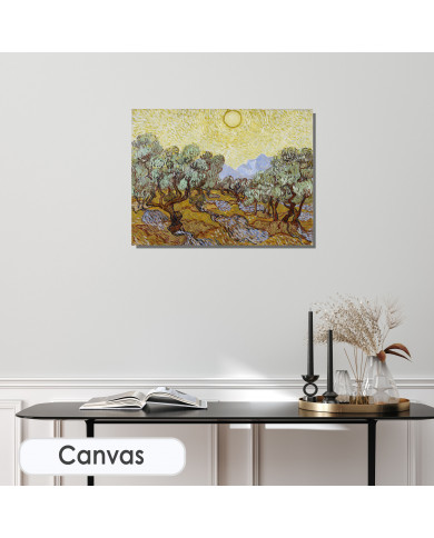 Vincent van Gogh, Olive Trees with yellow sky and sun, 1889 Vincent van Gogh, Olive Trees with yellow sky and sun, 1889