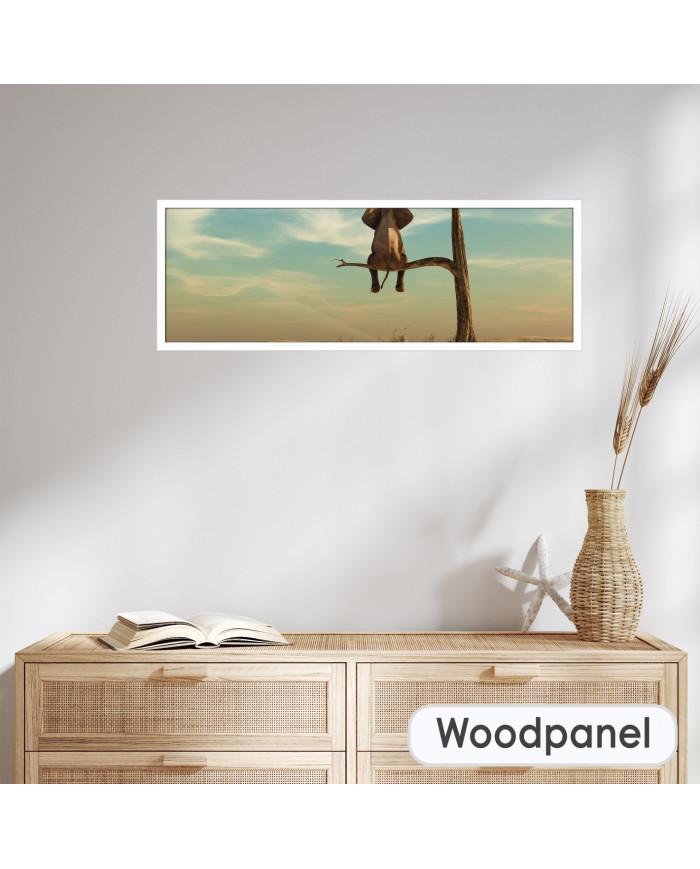 Elefante meditando en un paisaje surrealista