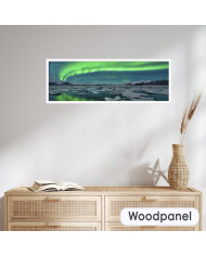 Vista panorámica, Arbola boreal en lago Jokulsarlon, Islandia