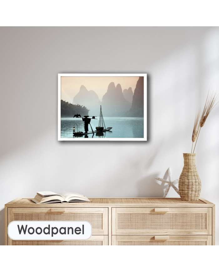 Pescador chino con un cormorán, China