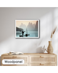 Pescador chino con un cormorán, China