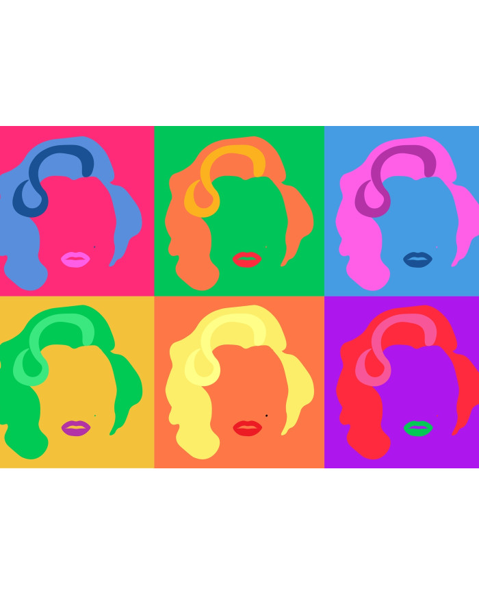 Marilyn Monroe Colored in Pop Art Style, a tribute to Andy Warhol